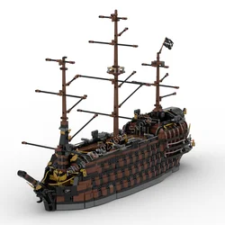 6087PCS MOC Building Blocks Pirateship the Bounty Hunter Model Privateer Frigate Technical Bricks Toys For Childr Holiday Gift