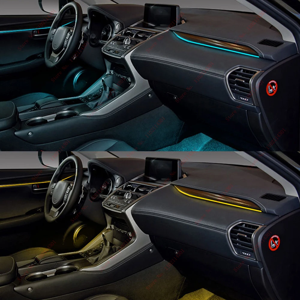 

64-цветная лампа окружающего освещения для Lexus NX 2015-2022, усовершенствованная атмосферная лампа, декоративная лампа, освещение для украшения интерьера