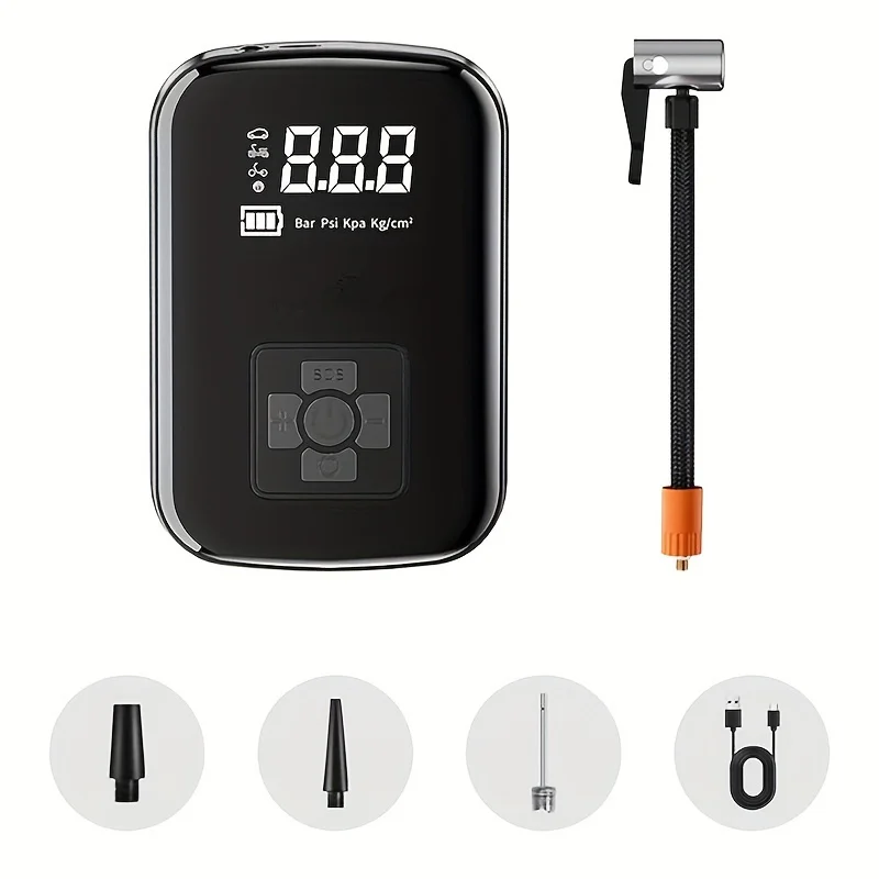 1 منفاخ ضاغط السيارة المحمول اللاسلكي المحمول، تضخم الإطارات المناسب وضغط المحرك #3