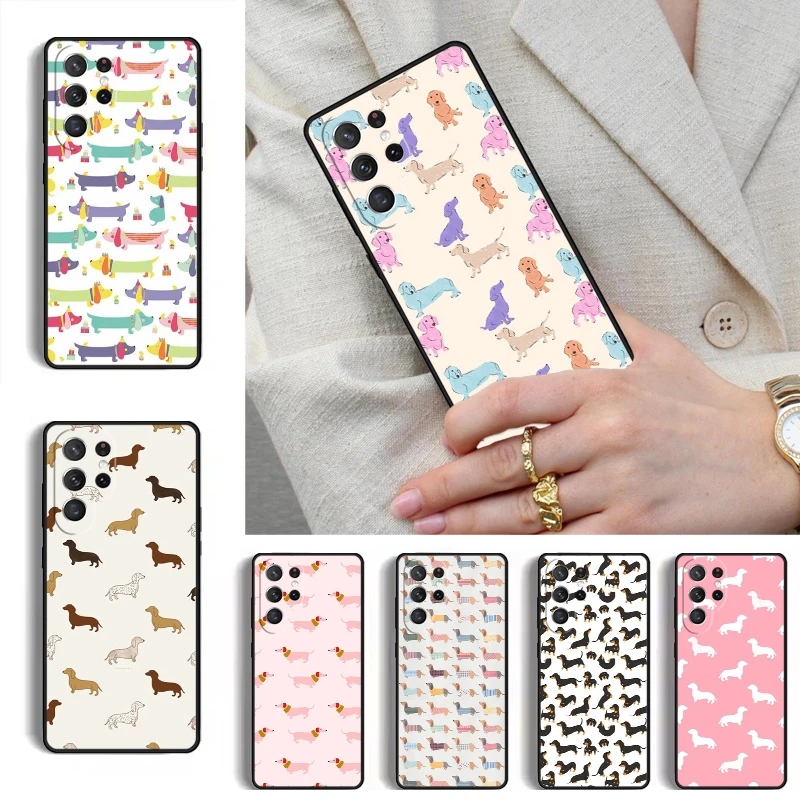 Cute Dachshund Dog Hot Phone Case for Samsung Galaxy S26 S25 Ultra S24 S23 S22 S21 Plus Note 10 Bumper Cover