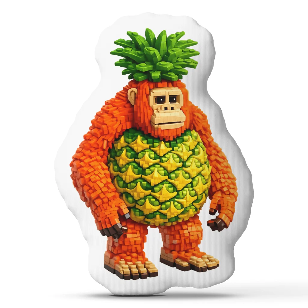 Orangutini Ananasini Shaped Stuffed Pillow Funny Italian Brainrot Orangutan Pineapple Cushion Throw Pillow Sofa Decor Gift