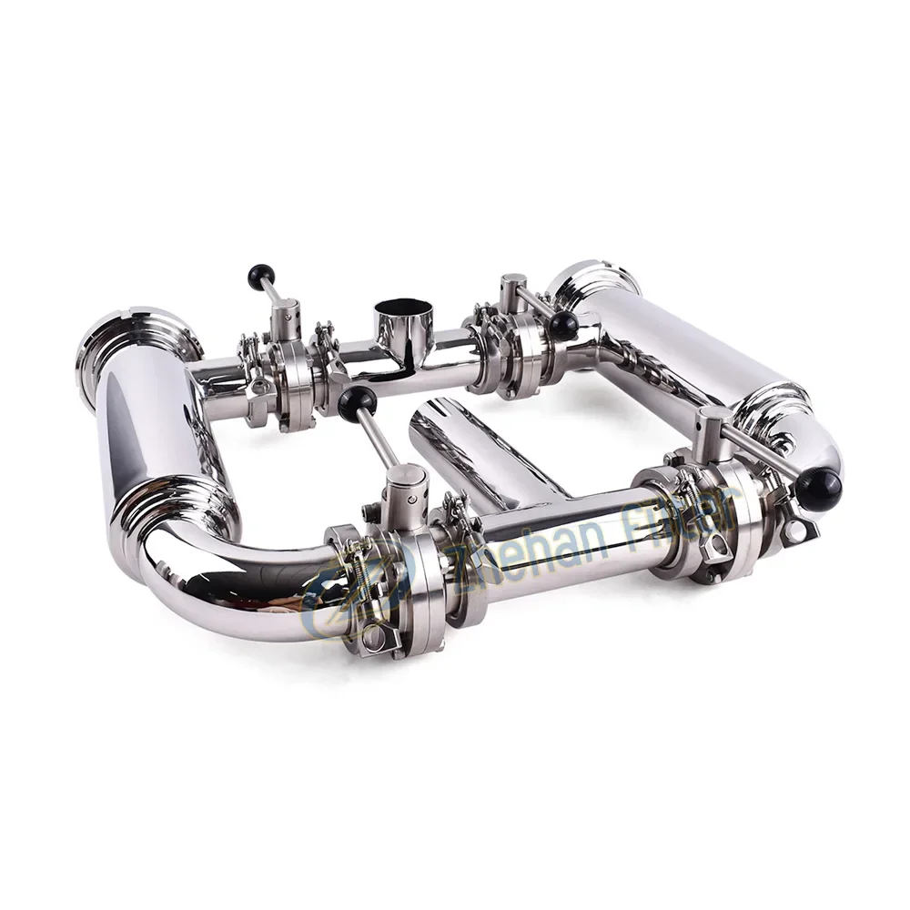 

150 Mesh Sterile Stainless Steel Milk Sugar Syrup Duplex Filter