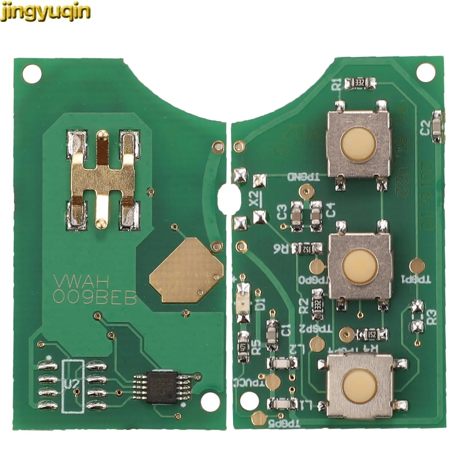 Jingyuqin 3 Button Flip Remote Car PCB 1J0959753DA/AH 1K0959753G/N 434MHZ ID48 Chip For VW PASSAT Polo Golf Beetle Skoda Seat