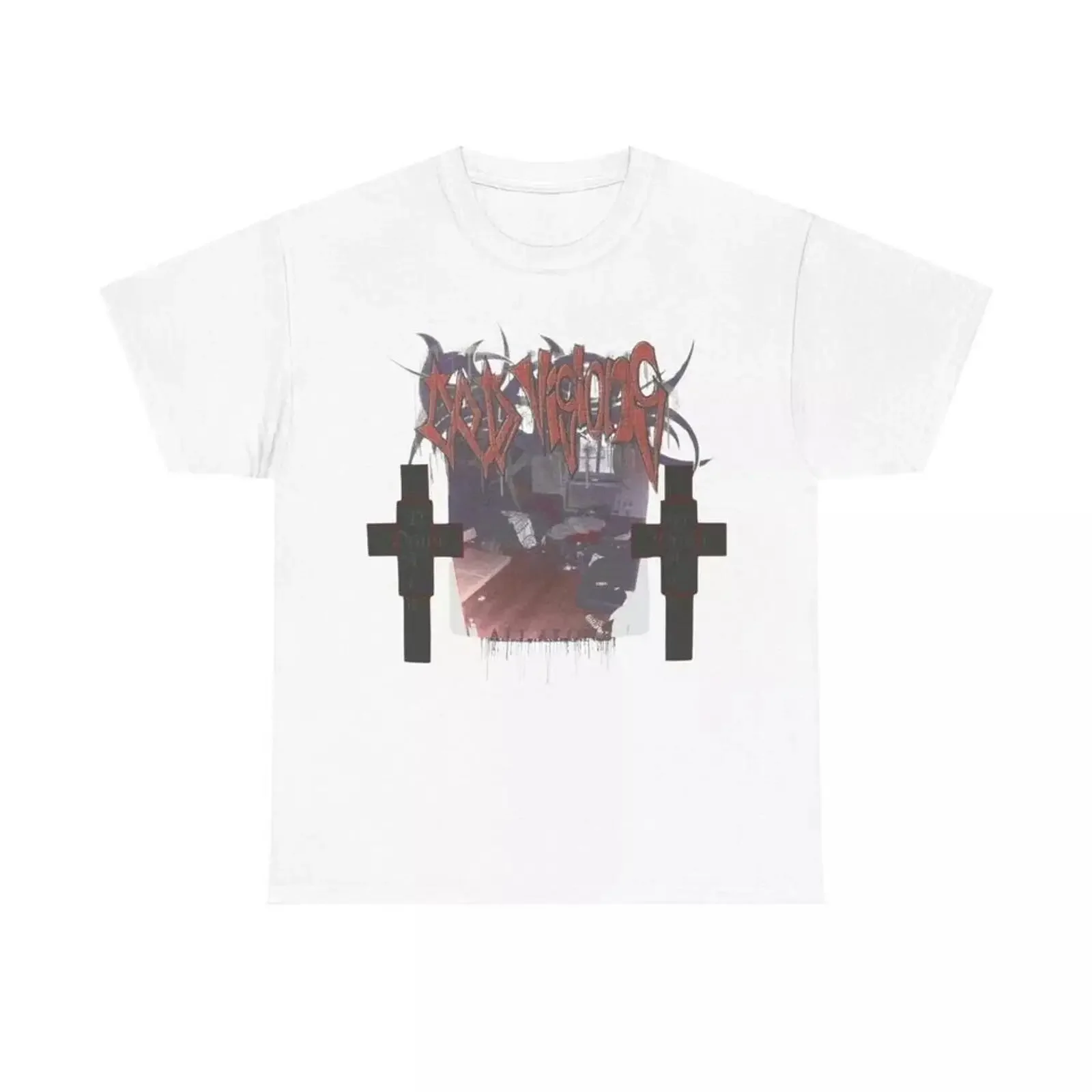 Bladee Cold Visions 32 T Shirt White vintage Washed Soft fashion graphic Casual Stylish streetwear Unisex Stretched Slightly