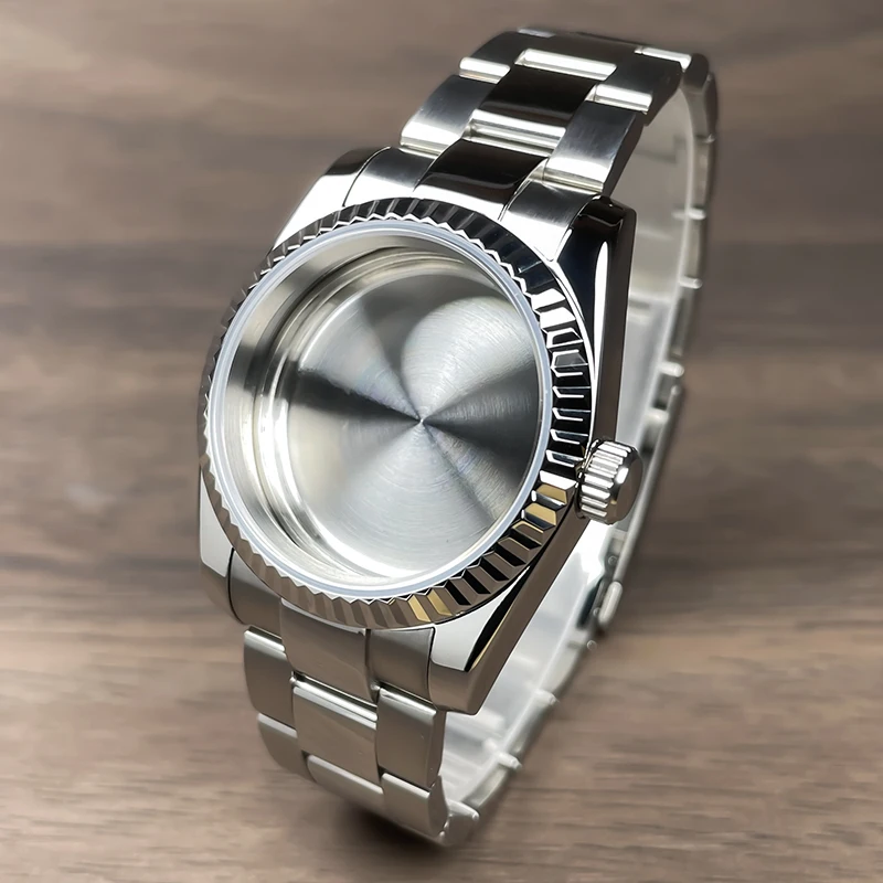 36mm/39mm Fluted Bezel NH35 Case For SK DJ Replacemet Part Sapphire Glass Stainless Steel Fit Nh35 Nh36 Movement Watch Case NH35 image 3