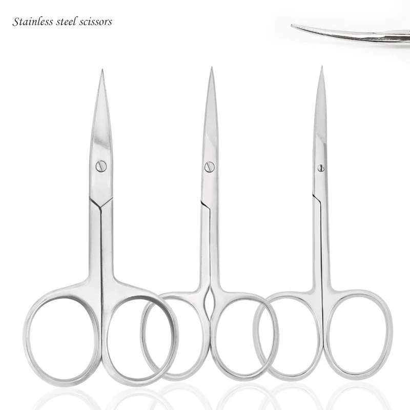 1Pc Nail Art Russian Style Dead Skin Scissors Stainless Steel Dead Skin Scissors Russian Style Curved Scissors High-End Pointed