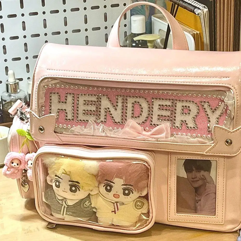 

New Girls Y2K Ita Bag Badge Display Casual Crossbody Bag Large Capacity Jk Uniform Shoulder Bag Ins Harajuku Dolls Badge Display