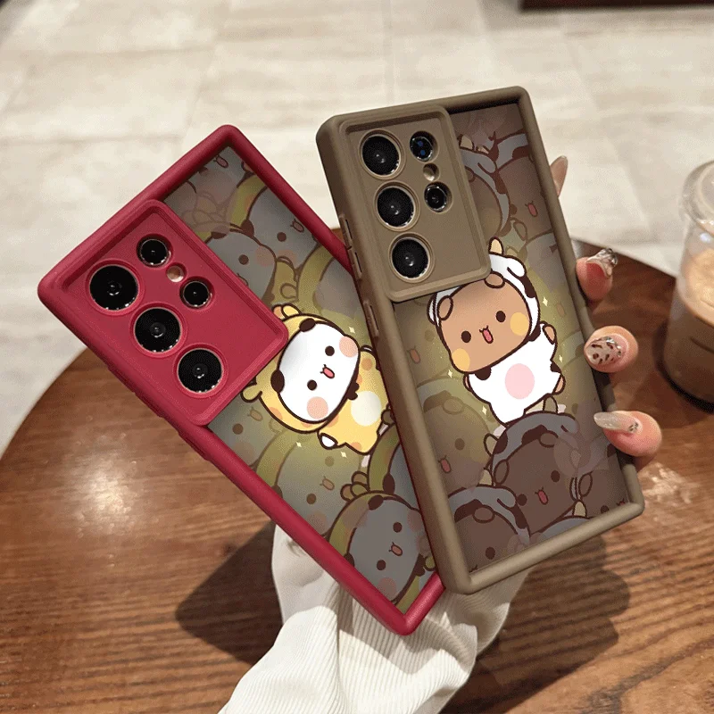 Чехол для телефона с милым животным медведем BUBU DUDU Paired Couple для Samsung Galaxy A36 A14 A55 A54 A53 A52 A71 A16 A51 A56 A15 5G Soft Cover