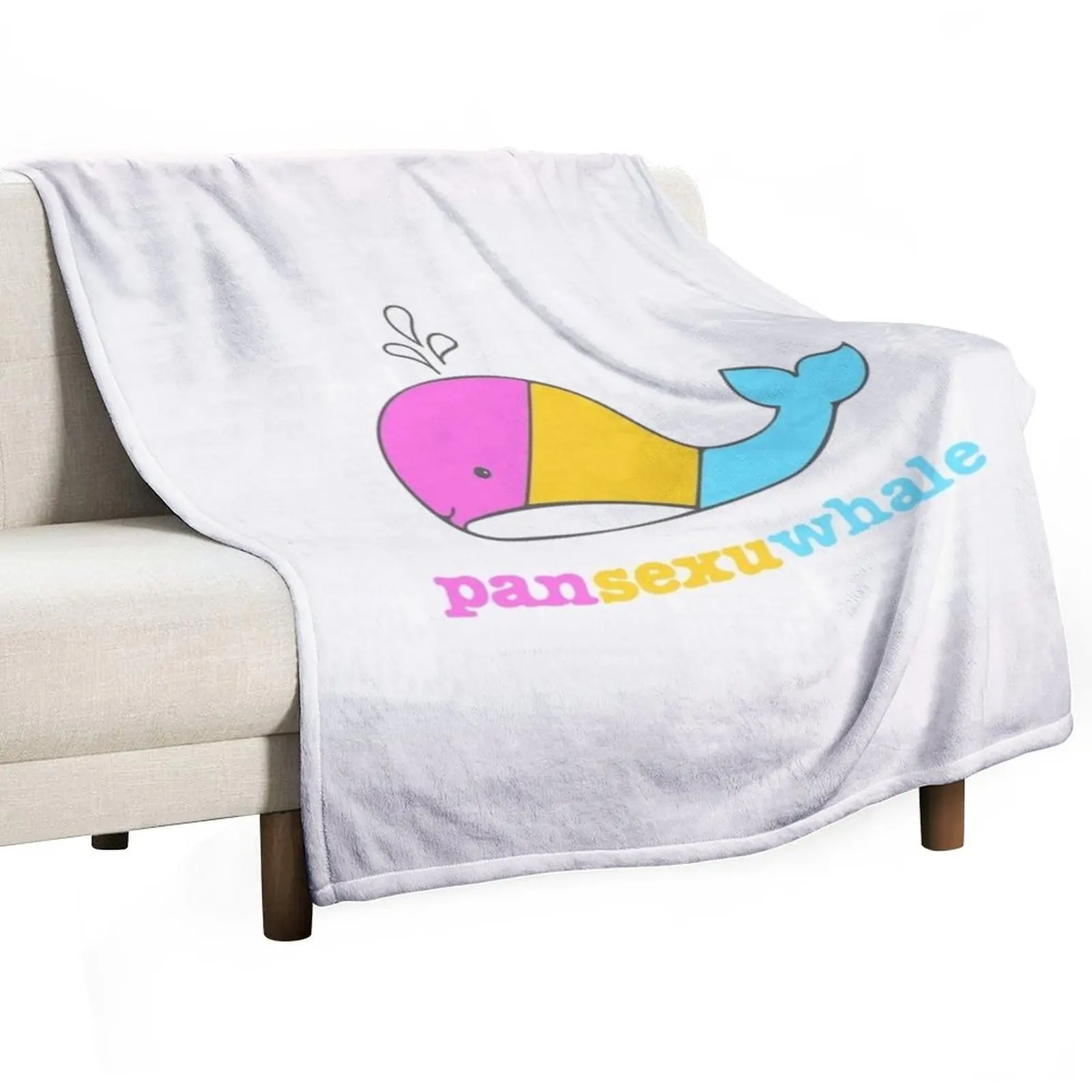 Pansexuwhale Throw Blanket for sofa Plaid Multi-Purpose Blankets