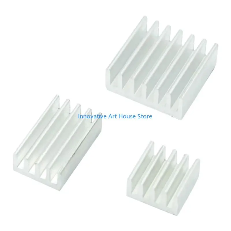 E1PC Chip Heat Sink Set for Single-Board Computer , 3 Piece Aluminum Board Cooling Parts with Adhesive Backing for DIY Users