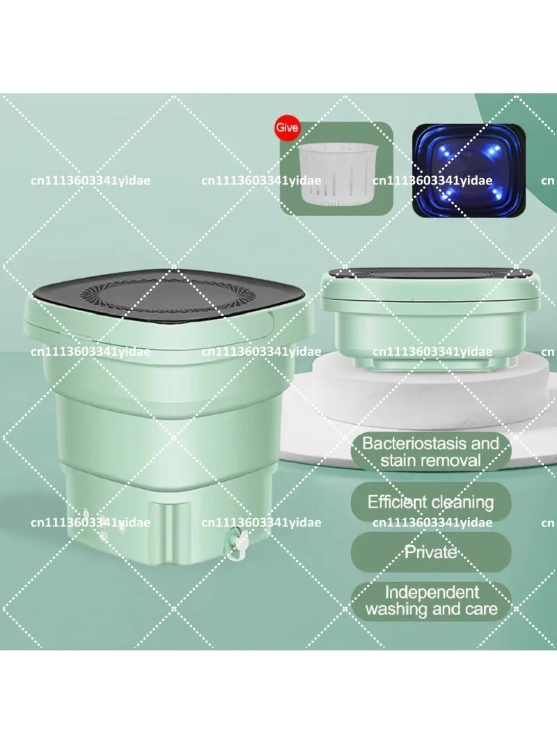 Compact Folding Portable Washing Machine with Dryer Bucket for Clothes Socks Underwear Mini Centrifugal Washer for Travel