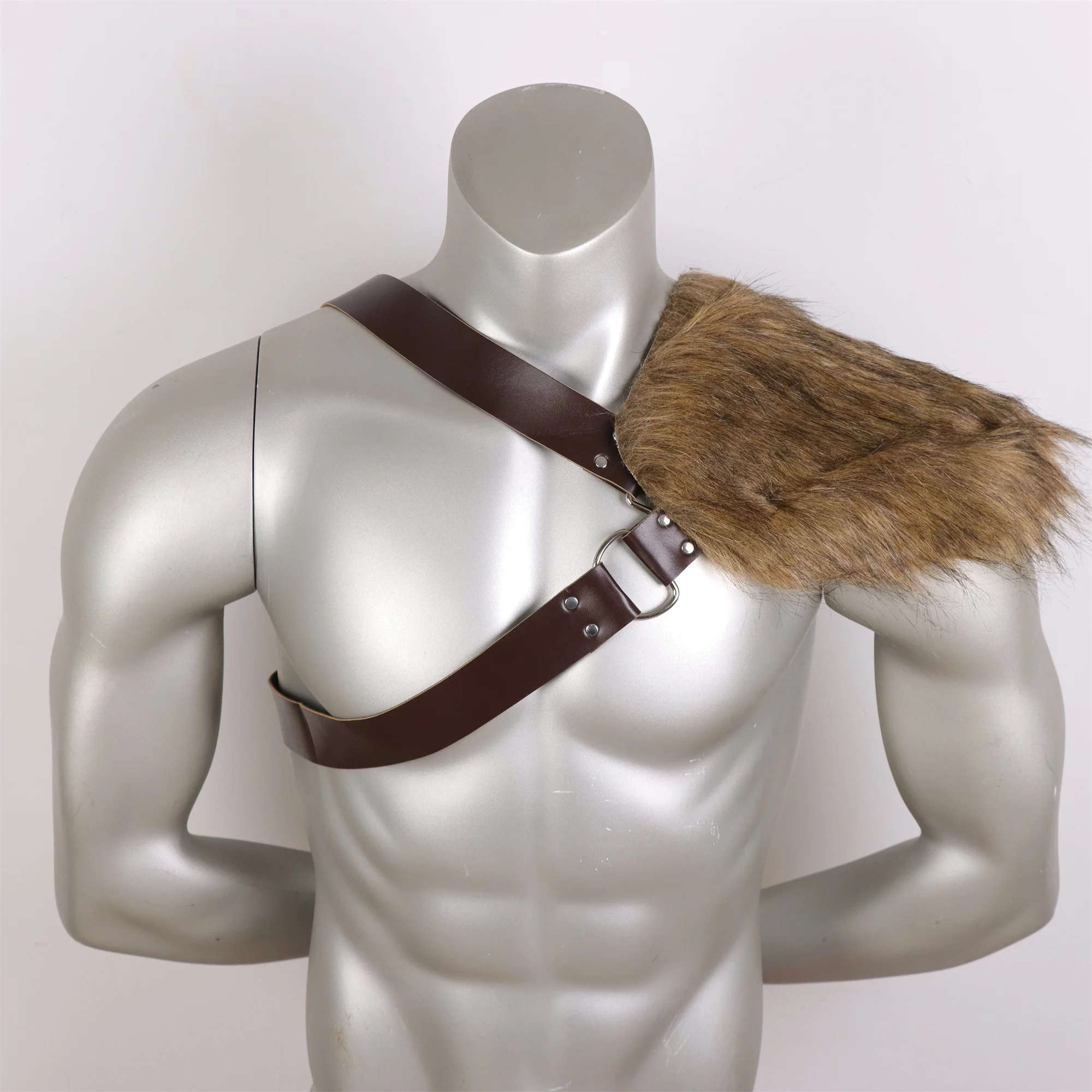 Mittelalterliche Ritter-Schulterrüstung aus PU-Leder Krieger-Schulterpanzer Cosplay-Zubehör Bühnenrequisiten – Detail 3