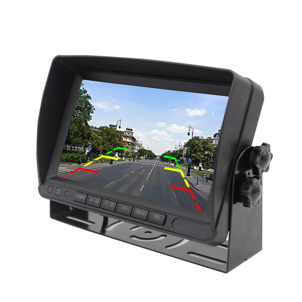 Car Reversing Aid Truck Bus Car Monitor Driving Recorder DVR 4-channel Dvr Surveillance Video 7 Inch Truck Camera and Dvr