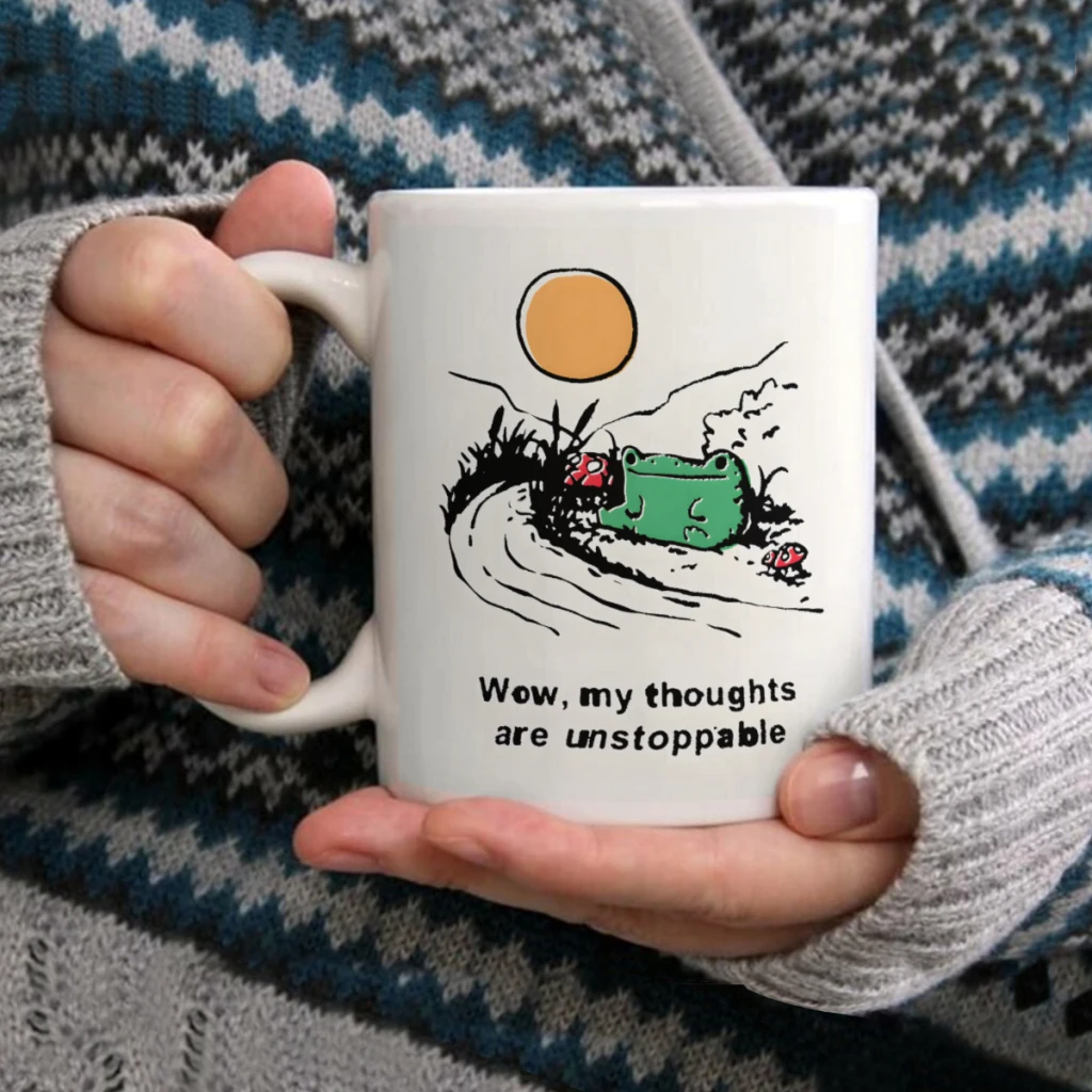 

My thoughts are unstoppable frogCoffee Mug Tea Cup 11oz Coffee Cup Funny Birthday Ceramic Mug Personalized Cup