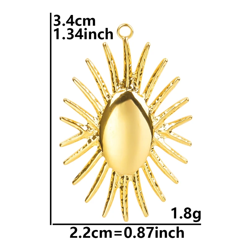 5pcs Gold Sun Charms for DIY Jewellery Making