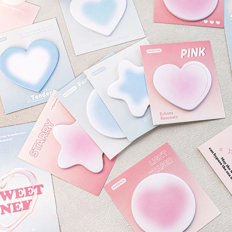 

120Sheets/4Pcs Cute Creative Heart Sticky Notes Kawaii Notepad Index Office Accessories Aesthetic Stationery School Supplies