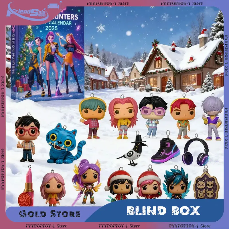 24pc calendrier de l'avent Surprise boîte aveugle porte-clés pendentif Catton Figure poupées Fans zone environnante Collection modèle cadeaux jouets