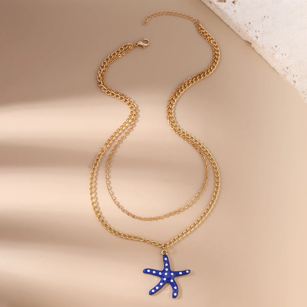 Aihua Mode Fisch-Seestern-Anhänger-Halsketten für Damen und Herren, Sommer-Strand-Party-Halskette, trendiger Schmuck, Geschenke – Detail 5
