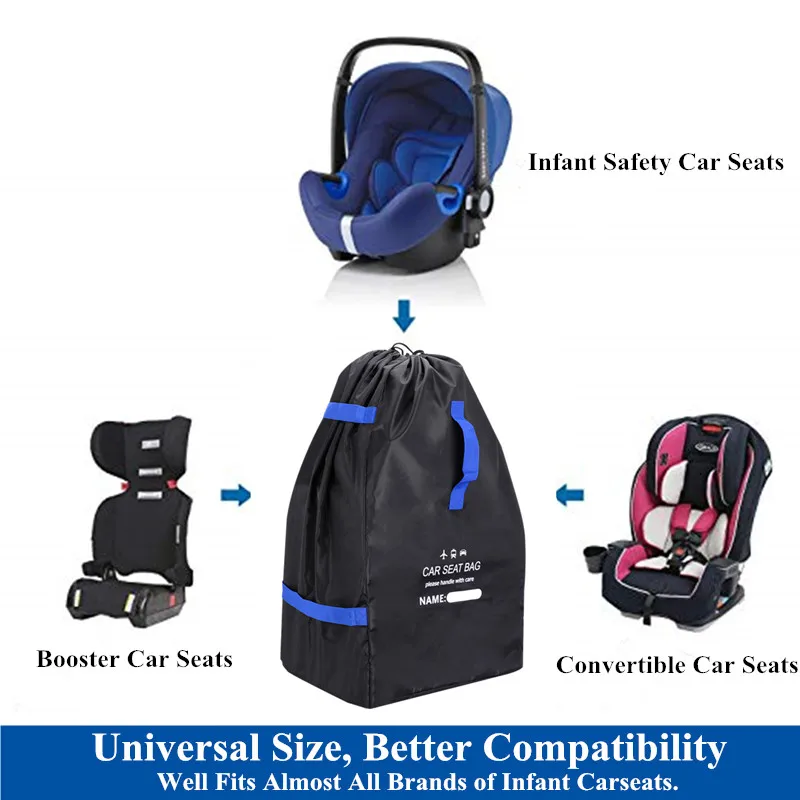 حقيبة سفر عالمية مقاومة للماء لمقعد السيارة للأطفال من أكسفورد قابلة للطي معززة للرضع لمقعد السيارة وبوابة الهواء وحقيبة تخزين مع حقيبة #2