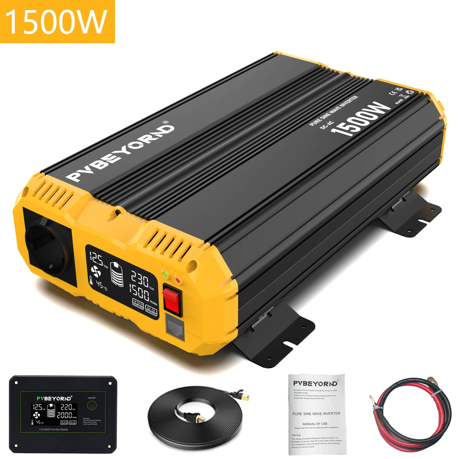 PVBEYORND 7000W Zuivere Sinusomvormer DC 12V 24V 48V Naar AC 230V Sinusomvormer Thuis Camping En RV Continu Vermogen 3500W