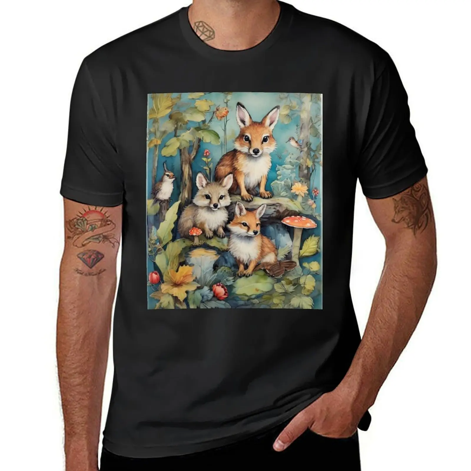 

fox and squirrel T-Shirt vintage boys whites sweat mens graphic t-shirts pack