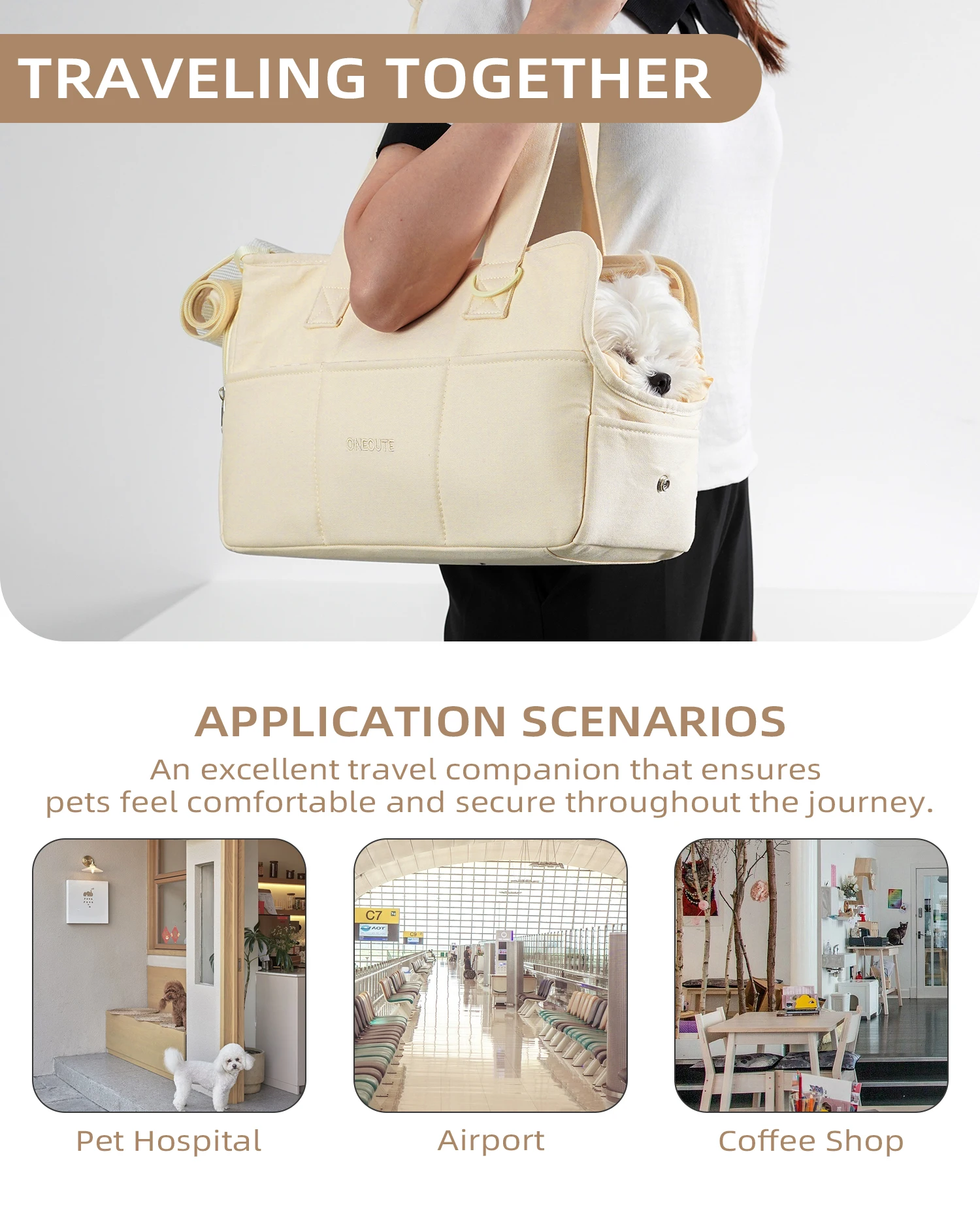 Obrázek 6: Přenosné pletivo zvířátko doručovatel bedra brašna pro kočky malý psů, lehoučké soft-sided outdoorové cestovní brašna