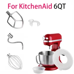 For Kitchenaid 6 Quart Mixer Aid Attachment Parts AccessoriesStand Mixer Wire Whip& Dough Hook&Mixer Aid Paddle