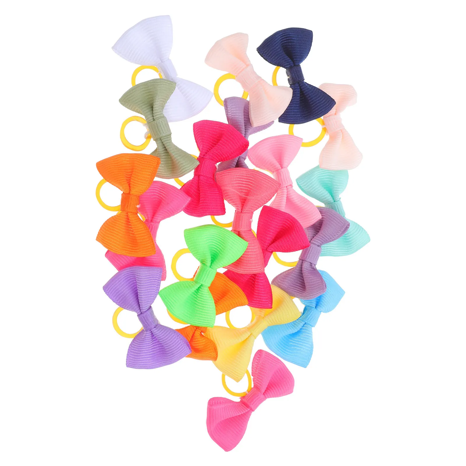 

20 шт. разноцветных резинок для волос с бантиками, эластичные резинки для укладки и груминга домашних животных: собак, кошек, лошадей, для плетения кос и укладки хвостов