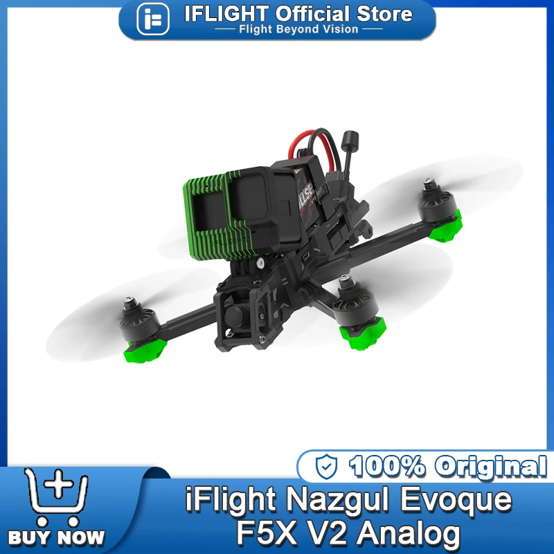 طائرة iFlight Nazgul Evoque F5X V2 التناظرية 6S 5 بوصة Squashed X Drone BNF مع BLITZ MINI F7 E55 1.6W كومة لطائرة رباعية FPV حرة