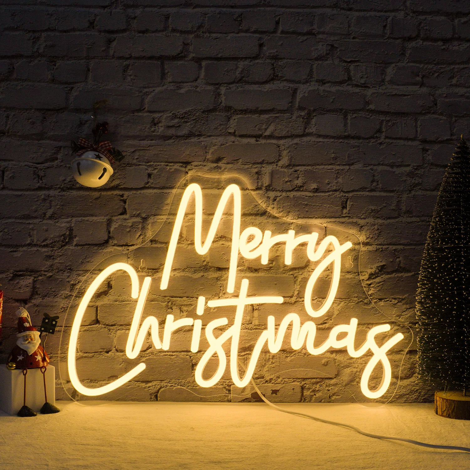 Merry Christmas Neon Sign For Wall Decor Led Light Up Sign Dimmable Room Decoration For Home Room Bar Shop Christmas Art Sign