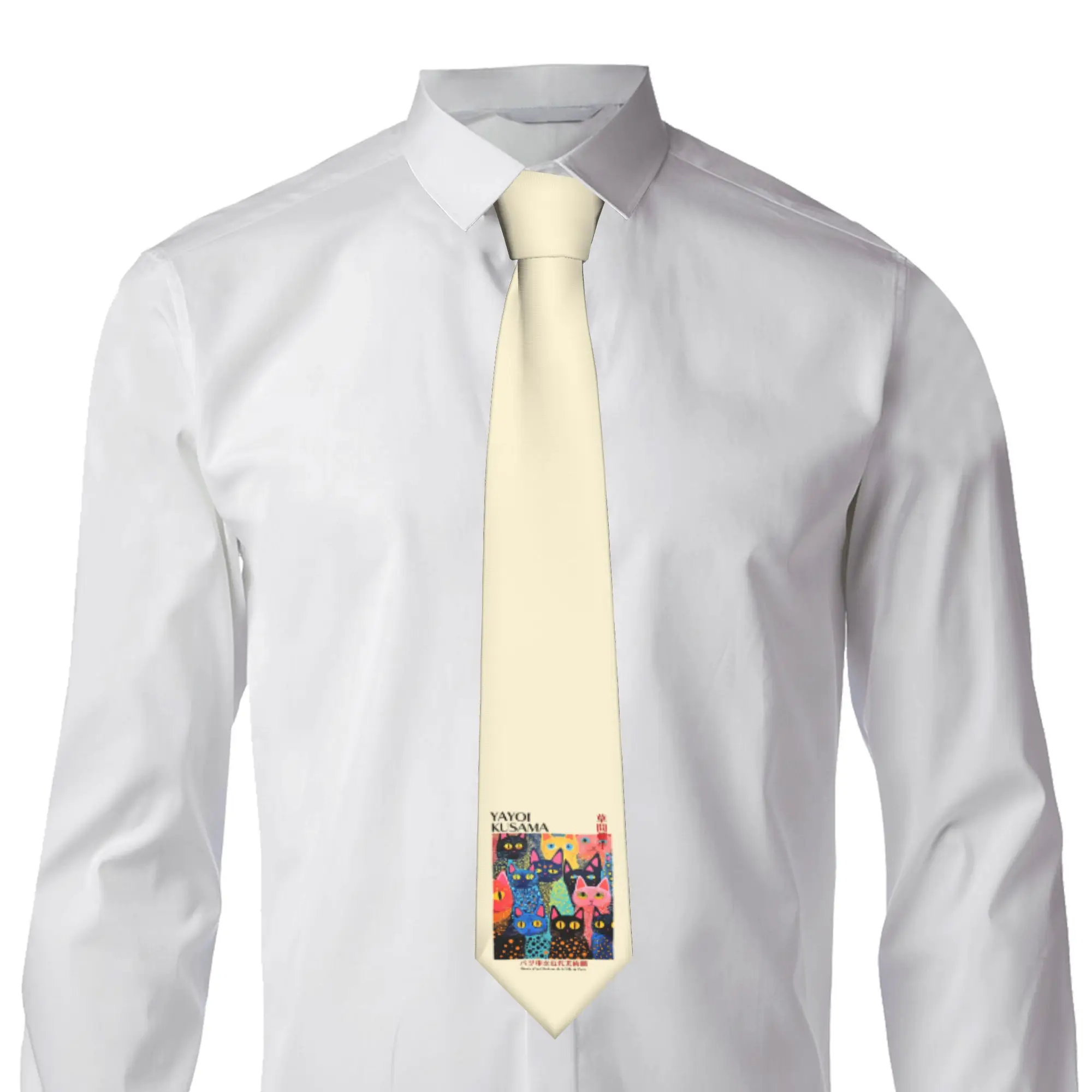 Yayoi Kusama Abstract Painting  Neck Ties for Men Fashion  Silk Office Neckties