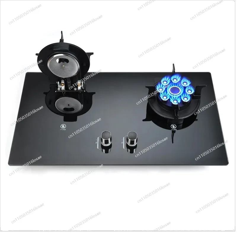 

Flip Top Gas Cooker LPG Smart Gas Cooktops Glass Top Battery 2 Burner Gas Stove for Kitchen with Timing Function