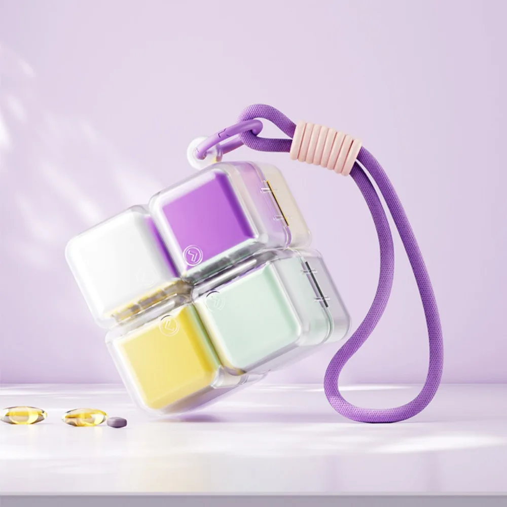 منظم حبوب أسبوعي محمول لمدة 7 أيام - صندوق حبوب منع الحمل ذو سعة كبيرة للسفر اليومي وتخزين وتوزيع الأدوية المنزلية