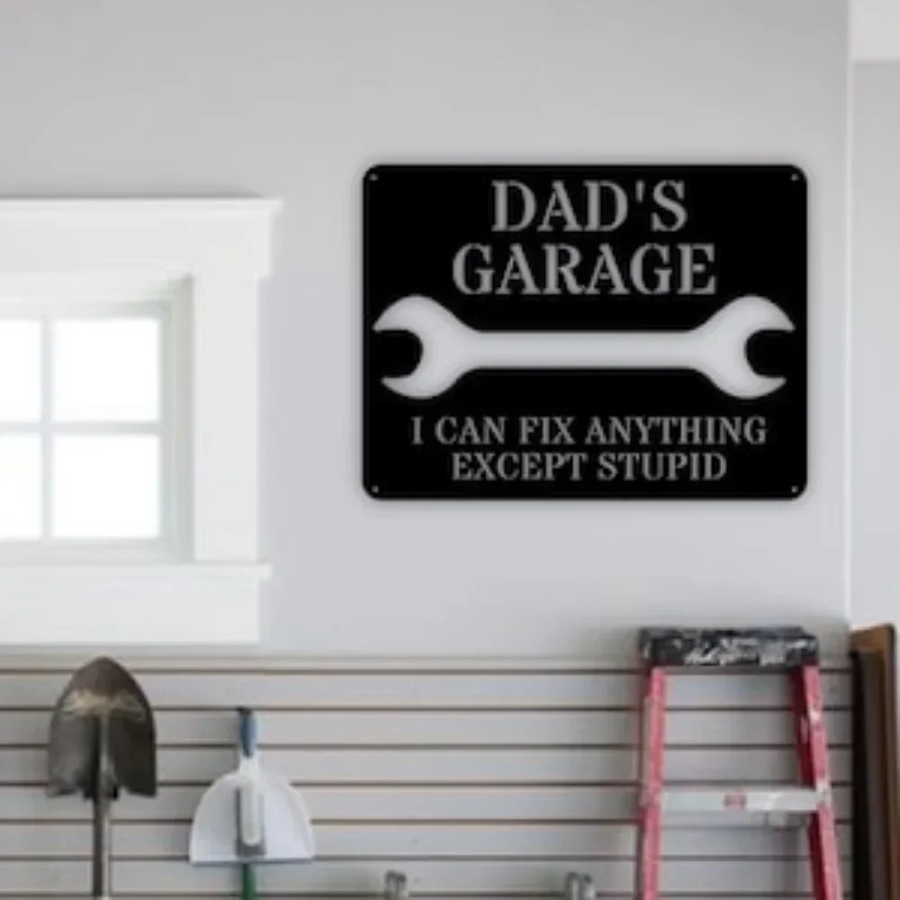 Print On Demand-Metal Sign For Fixing Anything Except Stupid Custom Personalized Workshop Gift For Him Father As Unique Decor Ho