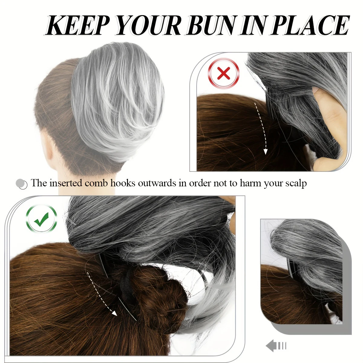 Synthetic Hair Bun Hairpiece Fully Short Ponytail Bun Mixed Blonde Hair Chignon With Comb Bun Updo Extension For Women