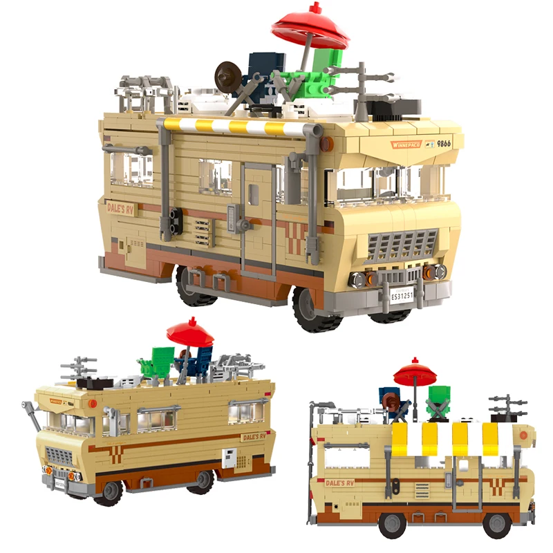 1045pcs MOC Idea The Last Days RV Building Blocks Assembling Campervan Bricks Model DIY Toys for Children Birthday Gift Set