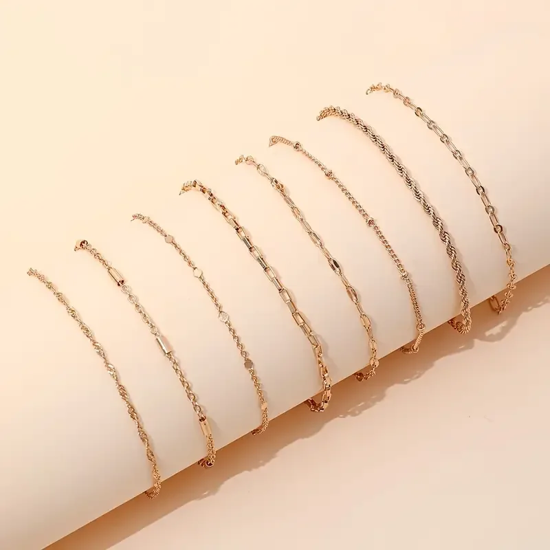 11Pcs/Set Boho Twist Chain Bracelets Set for Women Vintage Punk Gold Color Adjustable Cuban Link Bracelet Fashion Jewelry Gifts