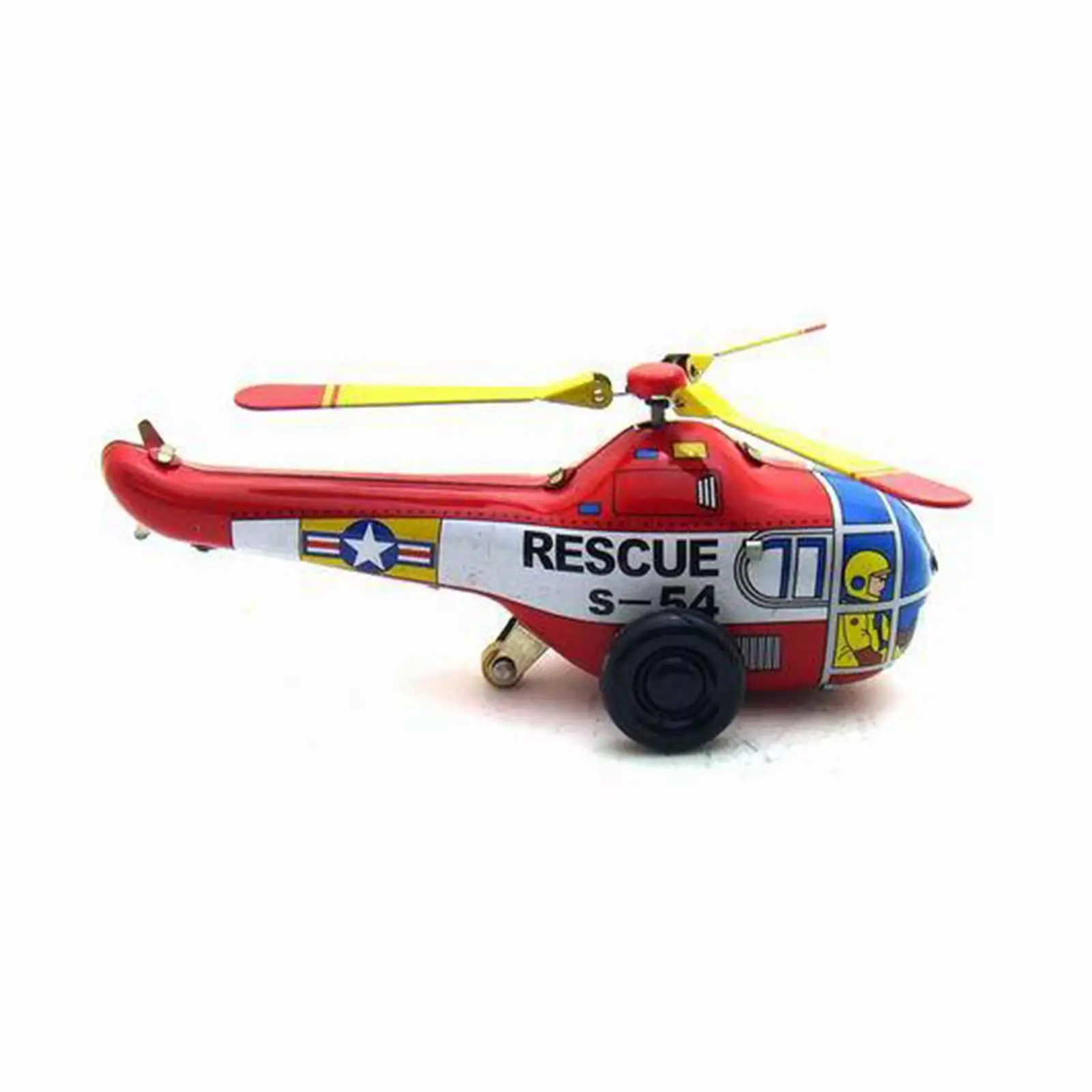 Tin Windup Robot Toy Clockwork Tinplate Helicopter Creative Mechanical Toy for Children Birthday Gift