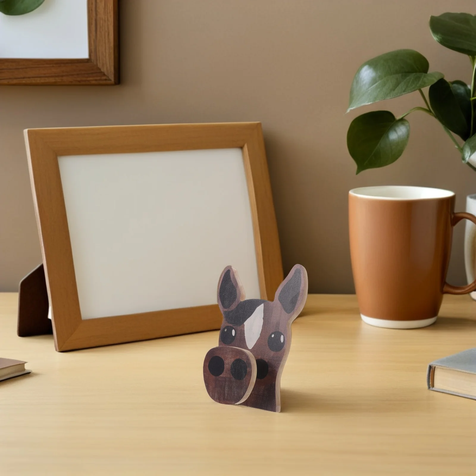 

Wood Animal Eyeglass Holder Brown Horse Carved Stand Decorative Eyewear Organizer Nightstand Glasses Rest Wooden Glasses Display
