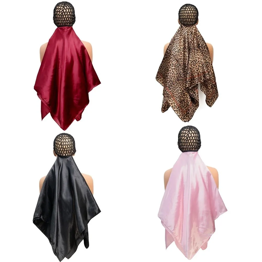 

Hair Protection Wrap Cap Bonnet Retain Moisture Anti-friction Hair Net with Scarf Night Routine Reversible Silk Satin Bonnet
