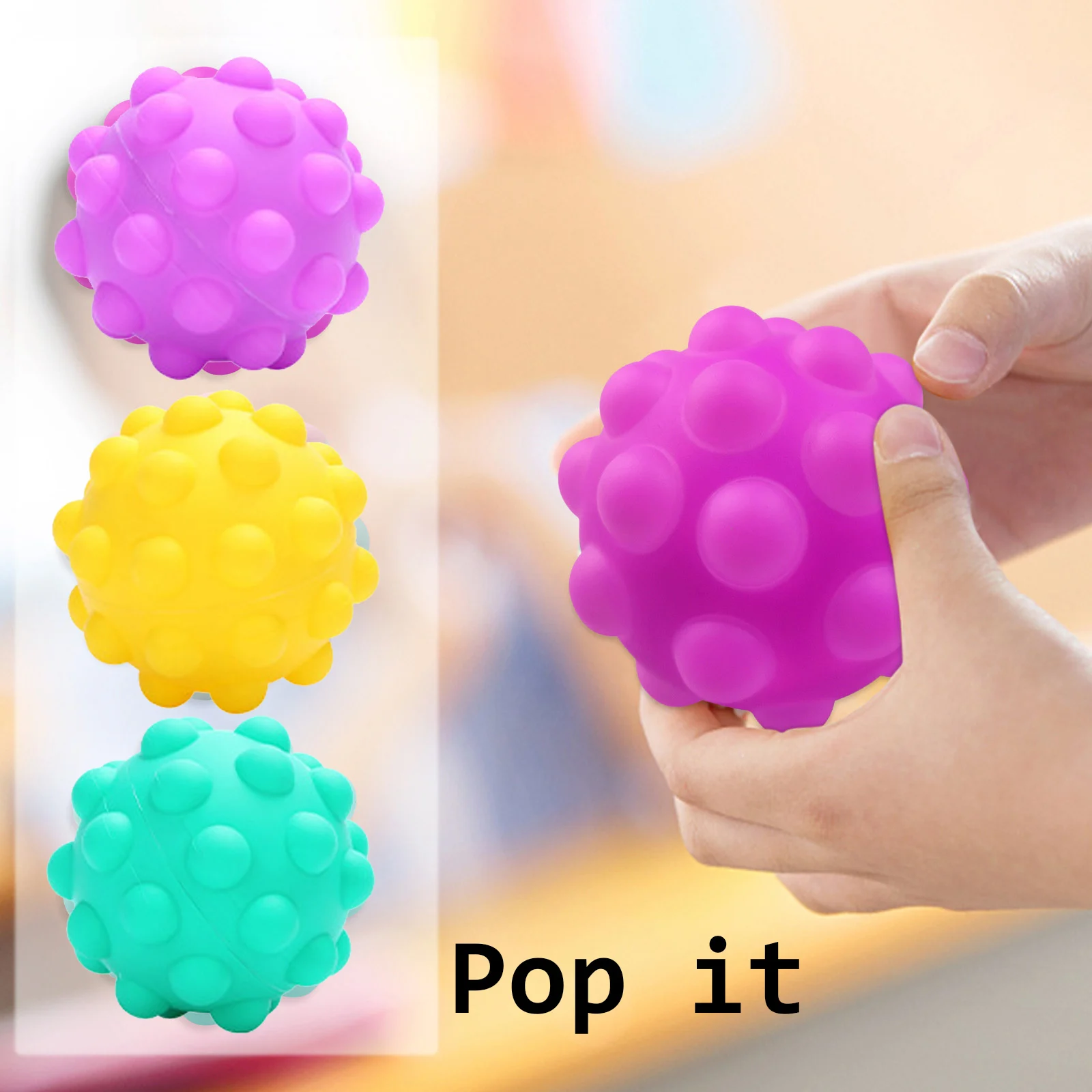 Lot de 6 jouets Pop Fidget, panier de pâques, en Silicone de qualité alimentaire 3D, Anti-anxiété, jouet sensoriel à presser pour enfants et adultes
