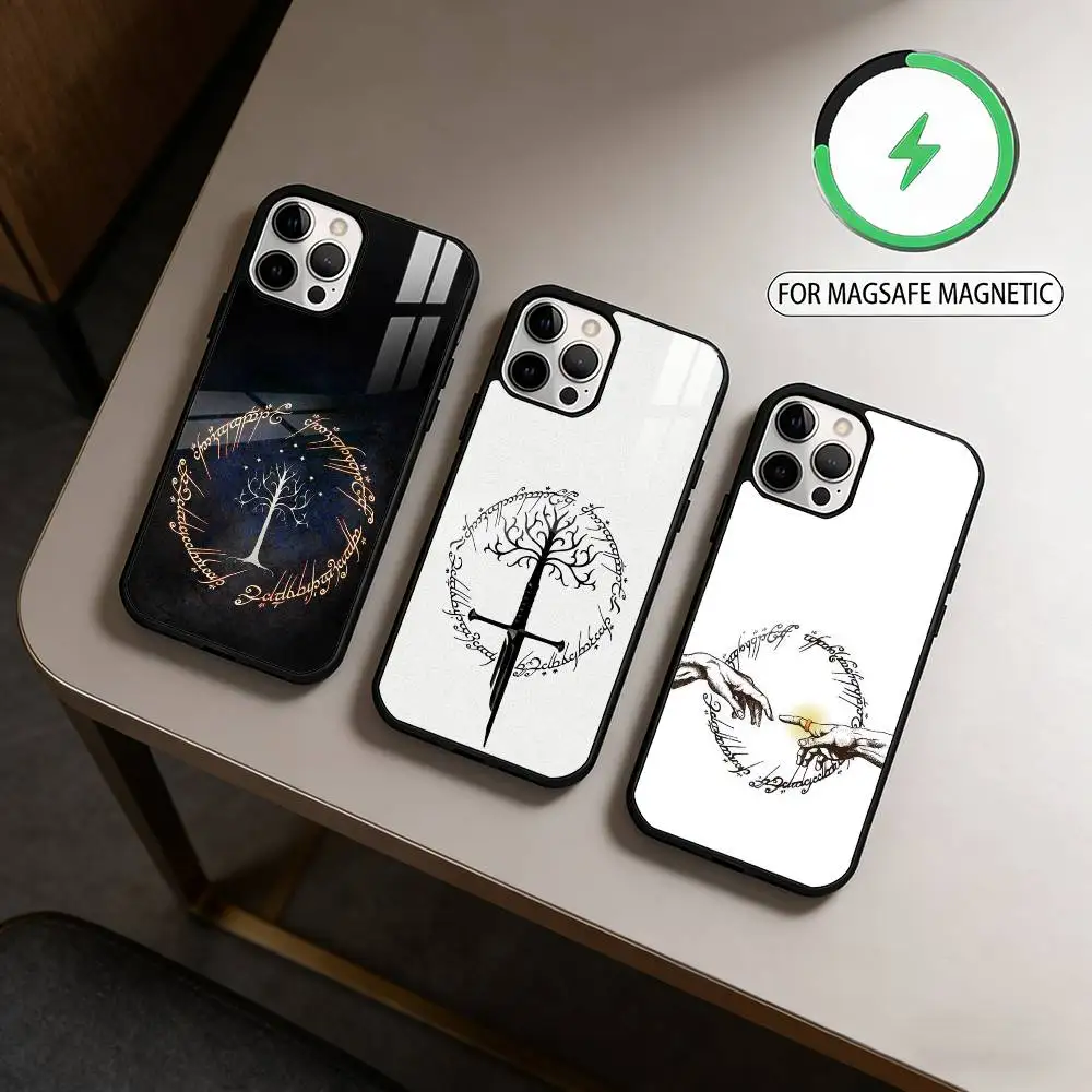 

The Lord of the R-Rings Map Magnetic For Magsafe Wireless Charging Phone Case For iPhone17,16,15,14,13,12,11 Plus,Pro Max