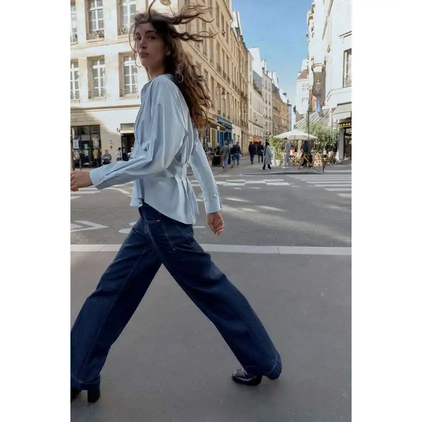 Faionable عادية متعددة الاستخدامات مطوي الحرير irt المرأة فضفاضة تناسب ألياف البوليستر طويلة Sve irt وصول جديد 2025 الخريف