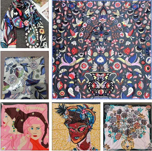 Foreign trade original single Spanish new print fashion colorful sunblock shawl scarf