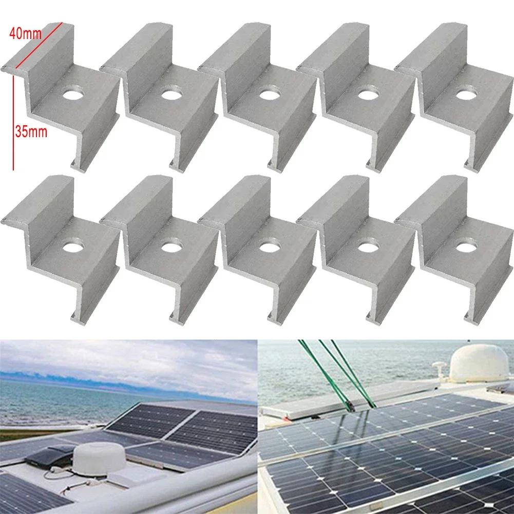 

PV End Clamp Module For 35 40mm Aluminum Alloy Mounting Rail Solar Panels Mounting Bracket Photovoltaic Edge Clamp