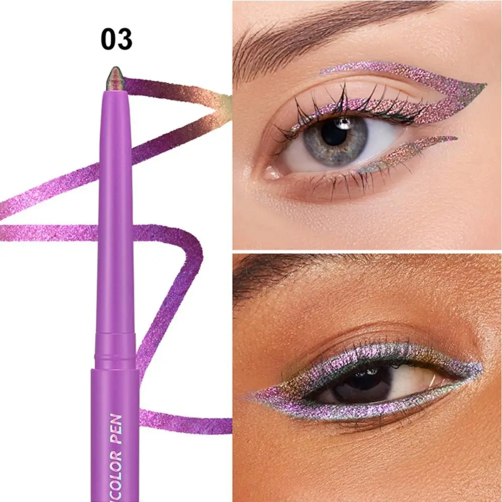 Wasserfester Lidschattenstift, langanhaltend, glatte Textur, Multi-Chrome-Eyeliner, Multi-Chrome-Glitzer-Finish, Creme-Gel-Liner für Damen
