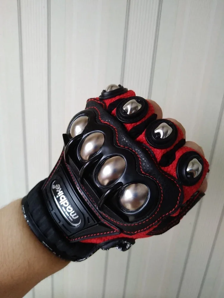

Tactical Gloves Steel Safety Outdoor Cycling Equipment Brass Knuckle Motorcycle Powersports Racing Self Defence Man