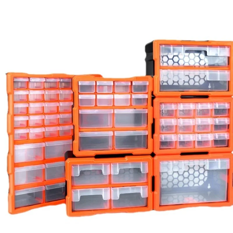 Portable parts box Screws sorting accessories storage box Hardware Toolbox lattice plastic detachable tool box