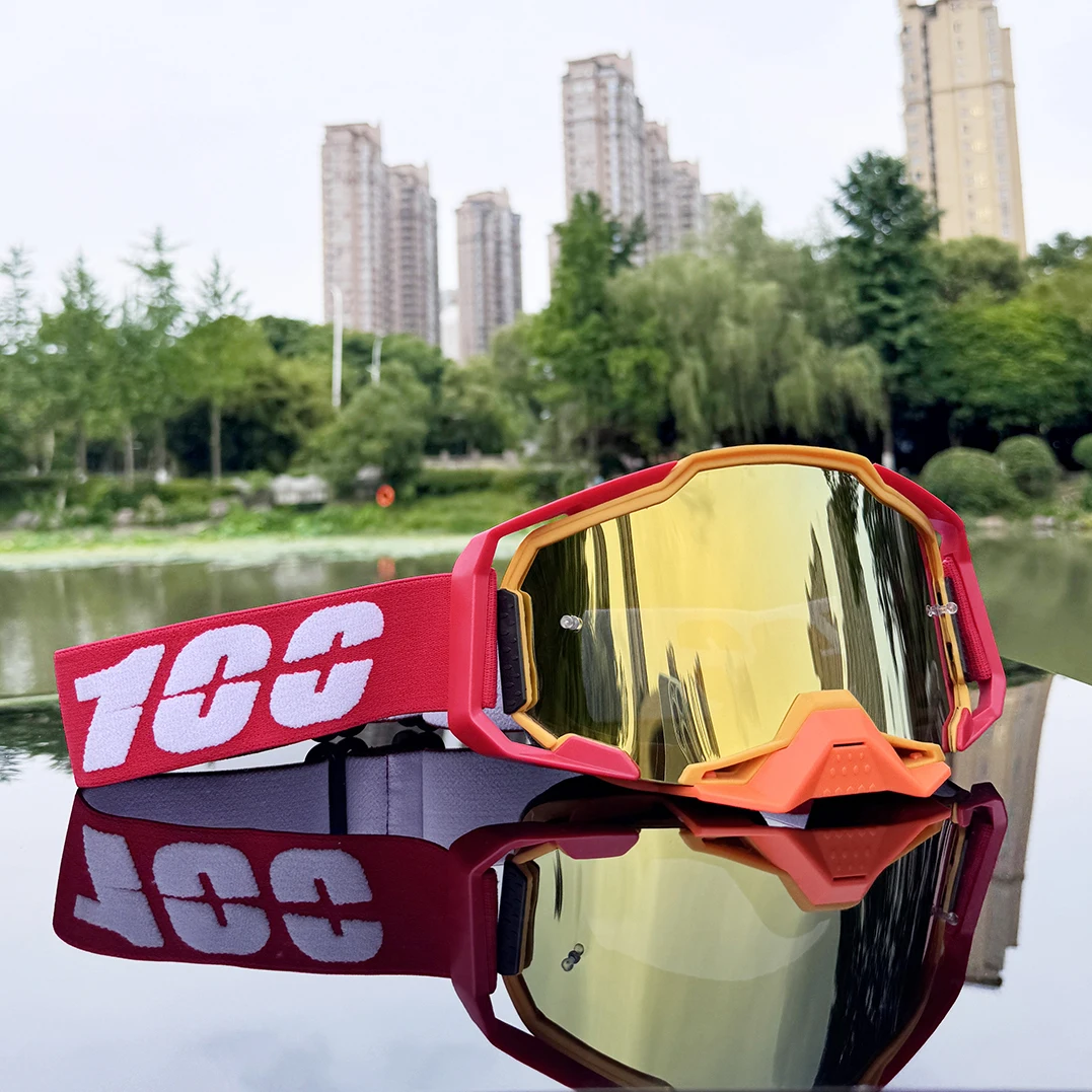 

Hot 100 Motocross Goggles Motorcycle Glasses Off Road Dirt Bike HD Racing Anti-slip Belt Windproof Outdoor Cycling MX Goggles