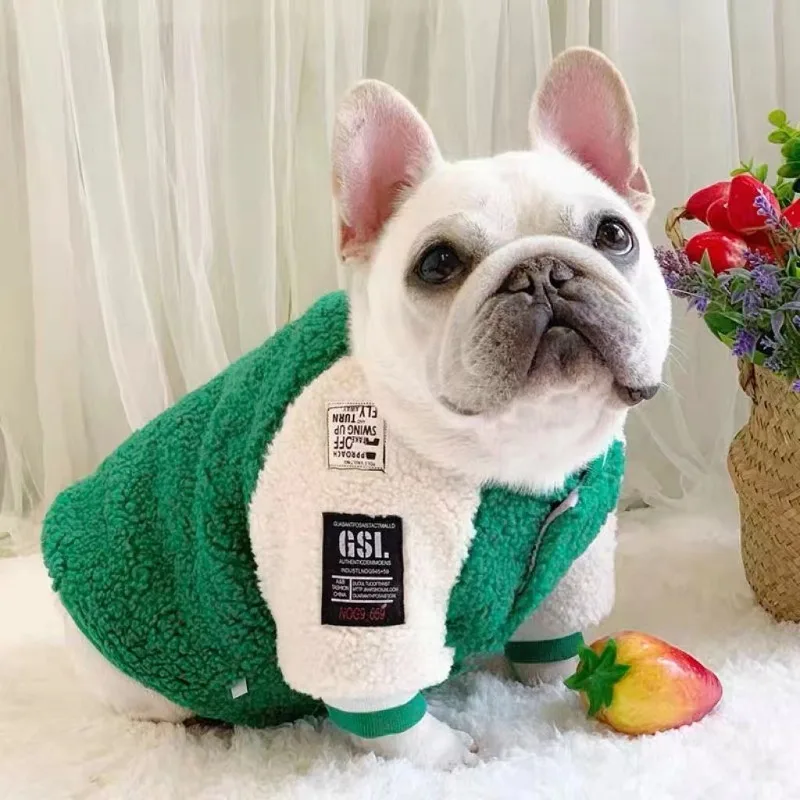 

Winter Pet Clothes Small Medium Dogs Soft Warm Pet Fleece Vest Shirt Dog Coat Sweater French Bulldog Jacket Pet Baseball Uniform